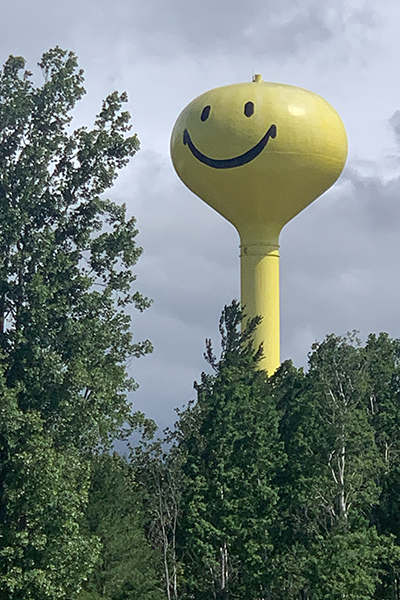 Smiley Face Water Tower in West Branch, Michigan