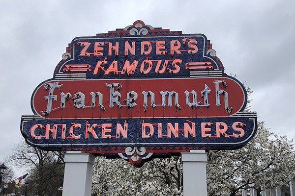 famous sign in Frankenmuth, Michigan