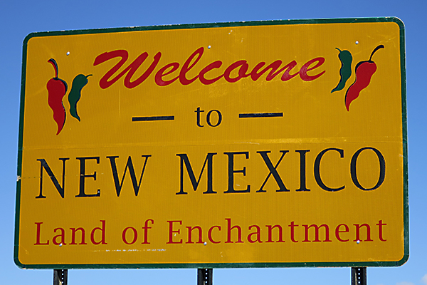New Mexico state line sign