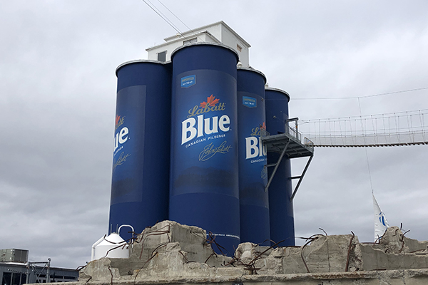 very large Labatt Blue six pack in Buffalo, New York