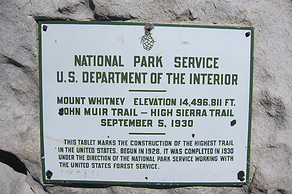 Mount Whitney sign
